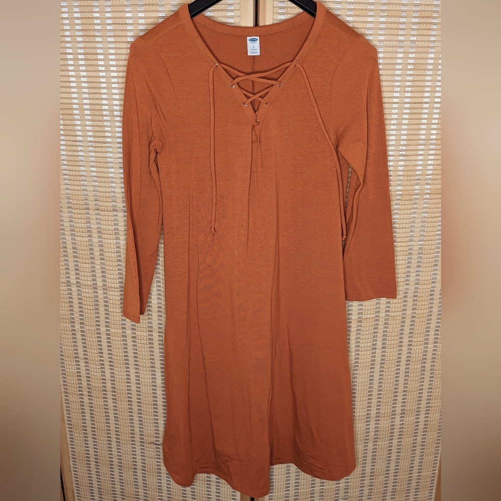 Orange Old Navy A-Line Jersey Dress (Size S, Tall)
